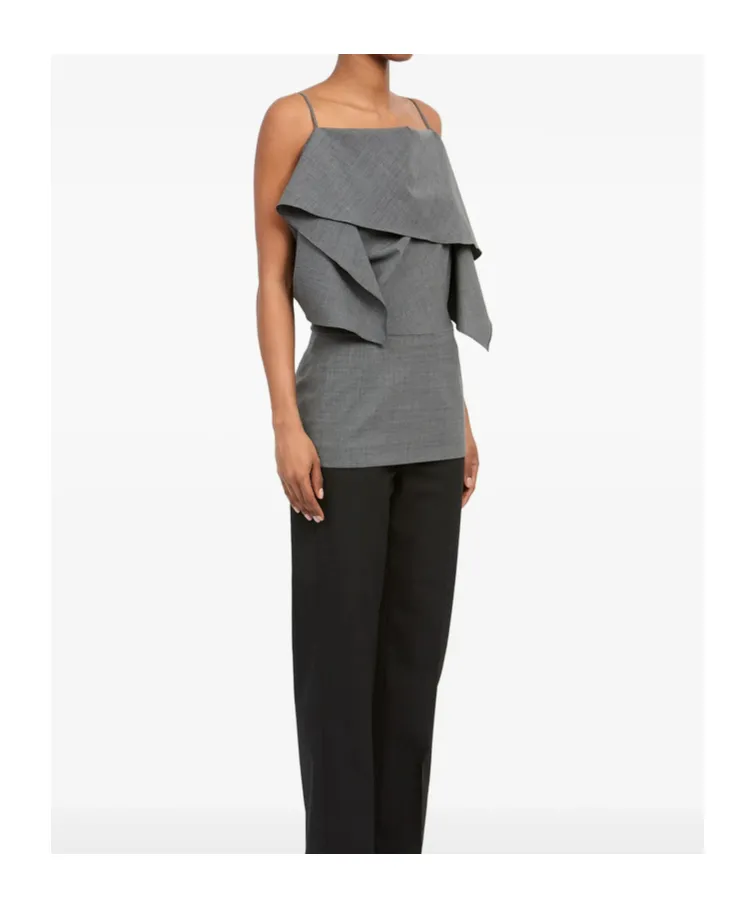 Mm6 Maison Margiela Sleeveless Ruffled Strap Top