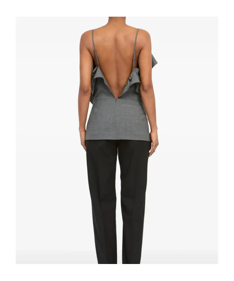 Mm6 Maison Margiela Sleeveless Ruffled Strap Top