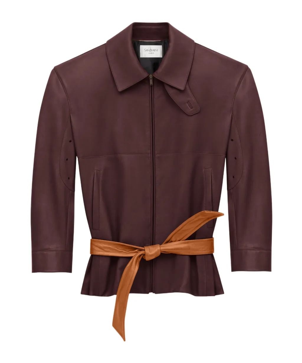 Saint Laurent Zip-Up Belted Jacket