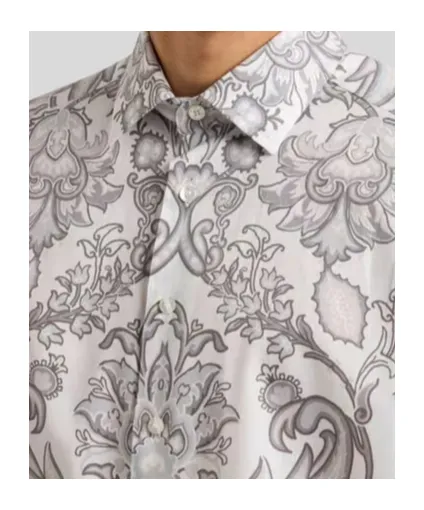Cotton Shirt With Placed Print