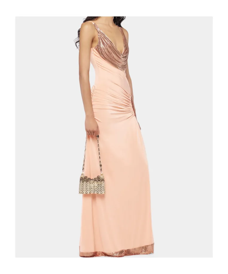 Rabanne Draped Cowl Neck Dress