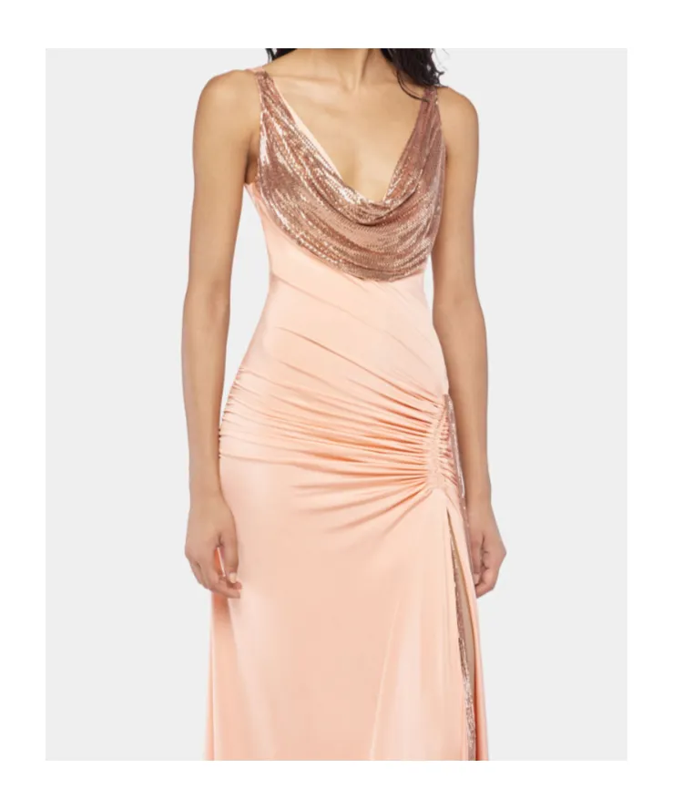 Rabanne Draped Cowl Neck Dress