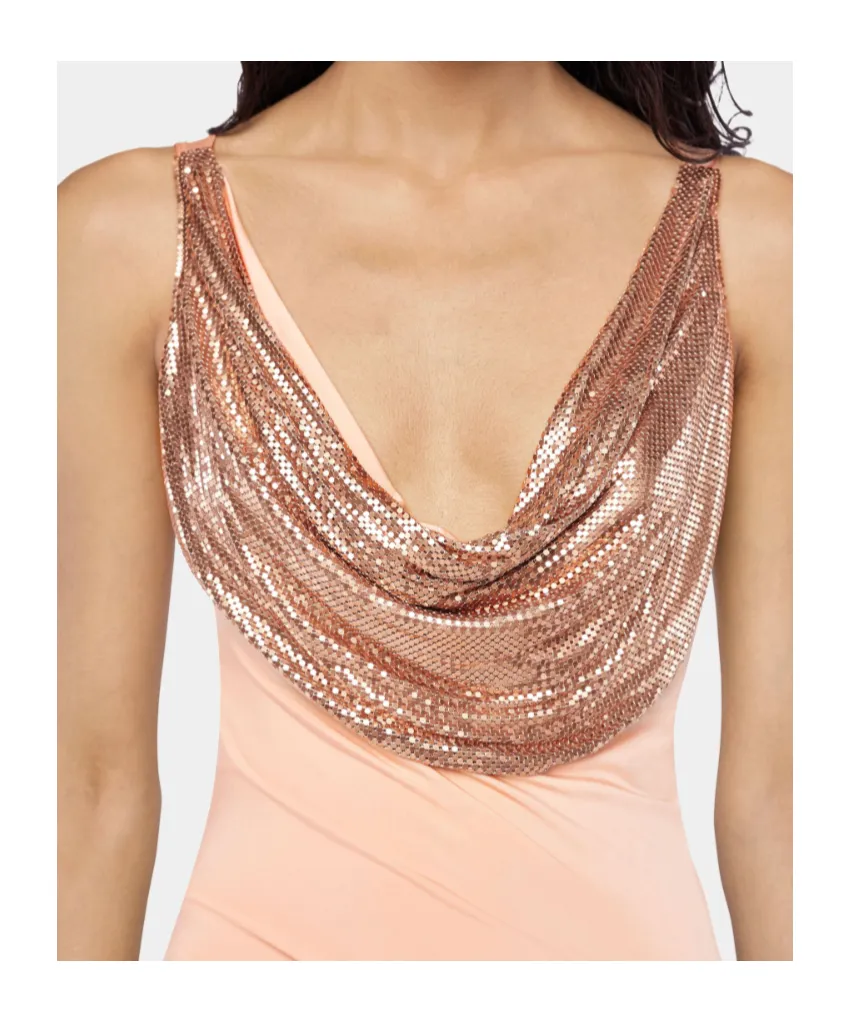 Rabanne Draped Cowl Neck Dress