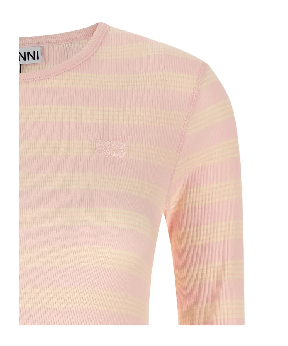 Ganni Stripe Rib Long Sleeved Jumper
