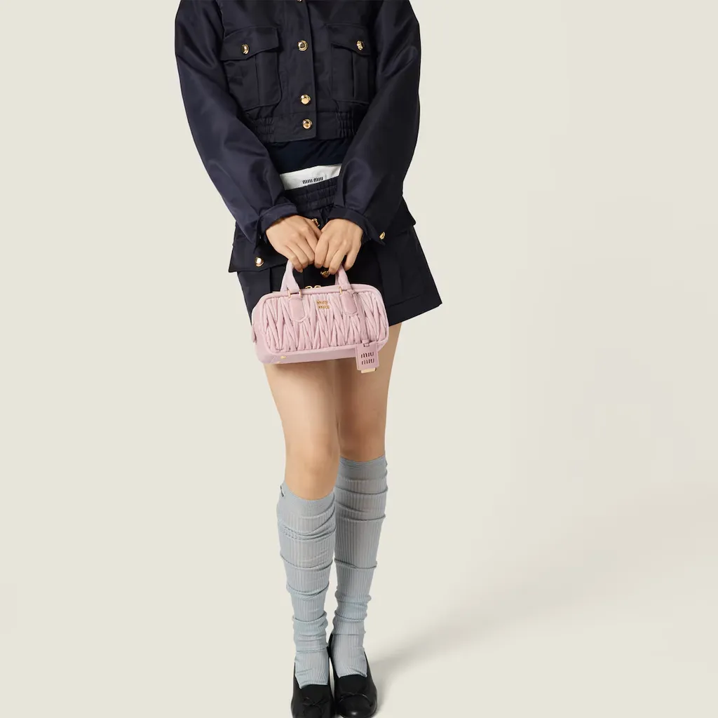 Arcadie Matelassé Velvet Bag