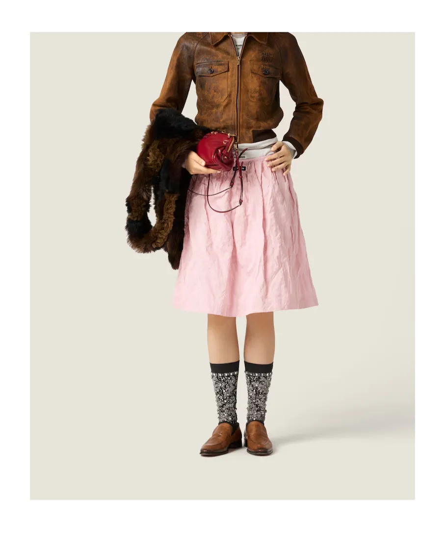 Miu Miu A-Line Logo Midi Skirt