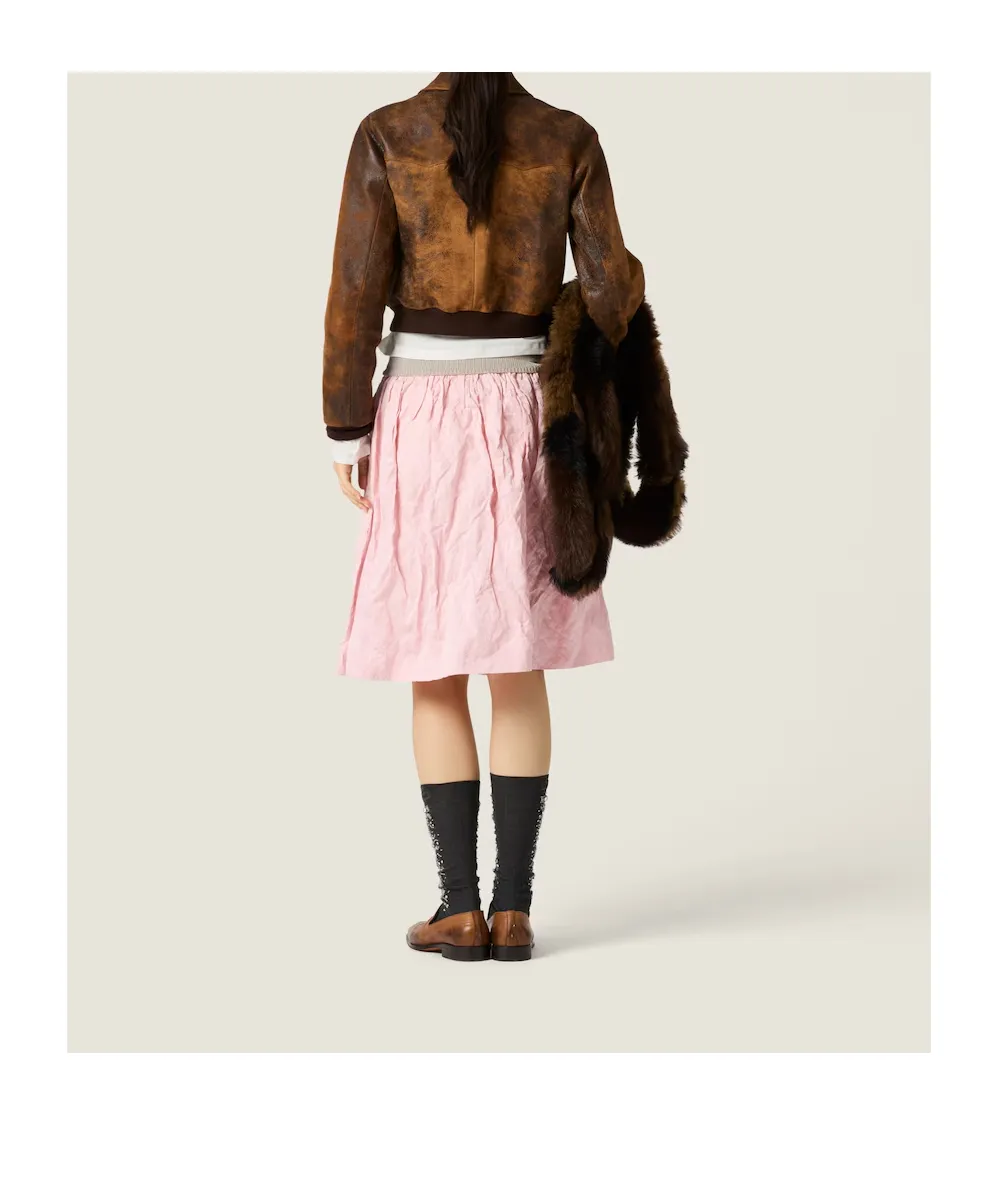 Miu Miu A-Line Logo Midi Skirt