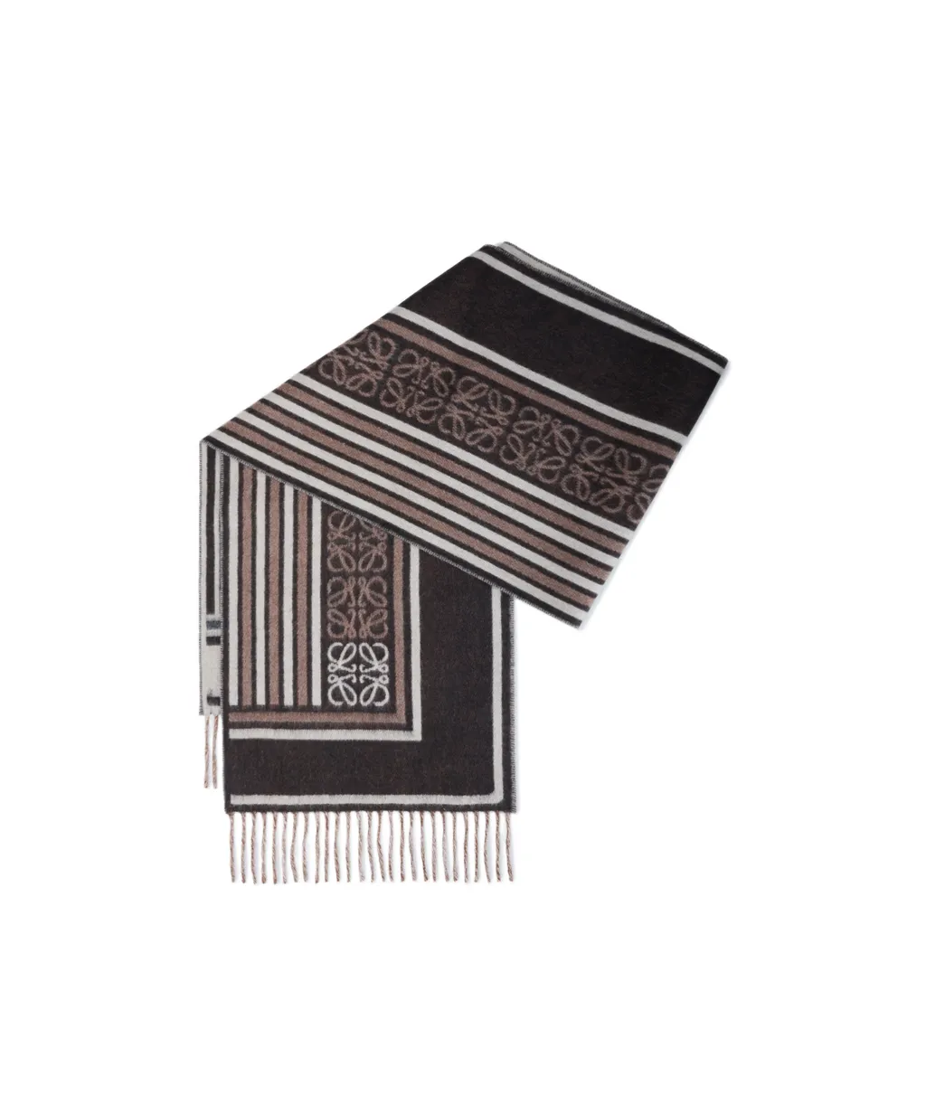 Loewe Anagram Jacquard Fringed Scarf