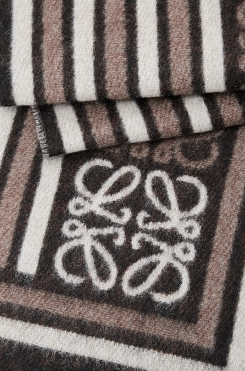 Loewe Anagram Jacquard Fringed Scarf