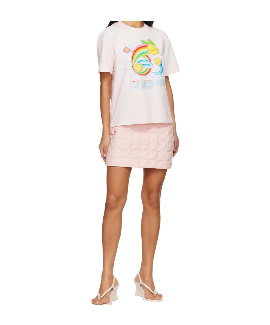Nylon Quilted Mini Skirt