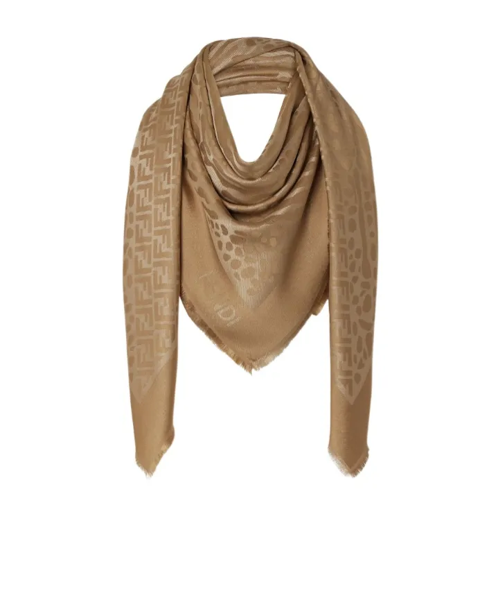 Fendi Ff Frayed-Edge Scarf
