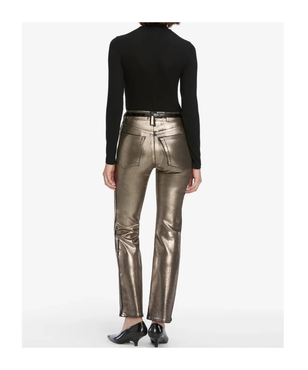 Frame High-Waist Straight-Leg Jeans