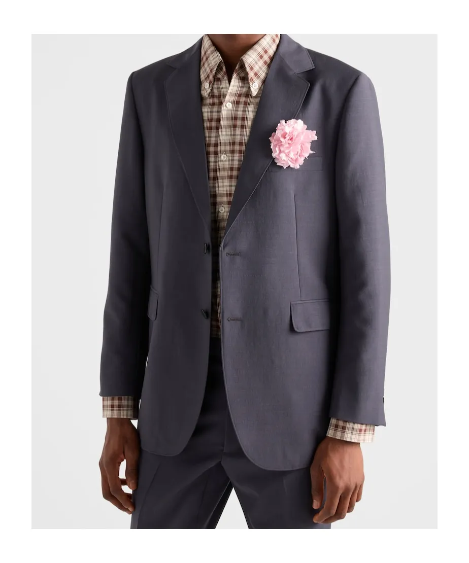 Single-Breasted Wool And Mohair Jacket