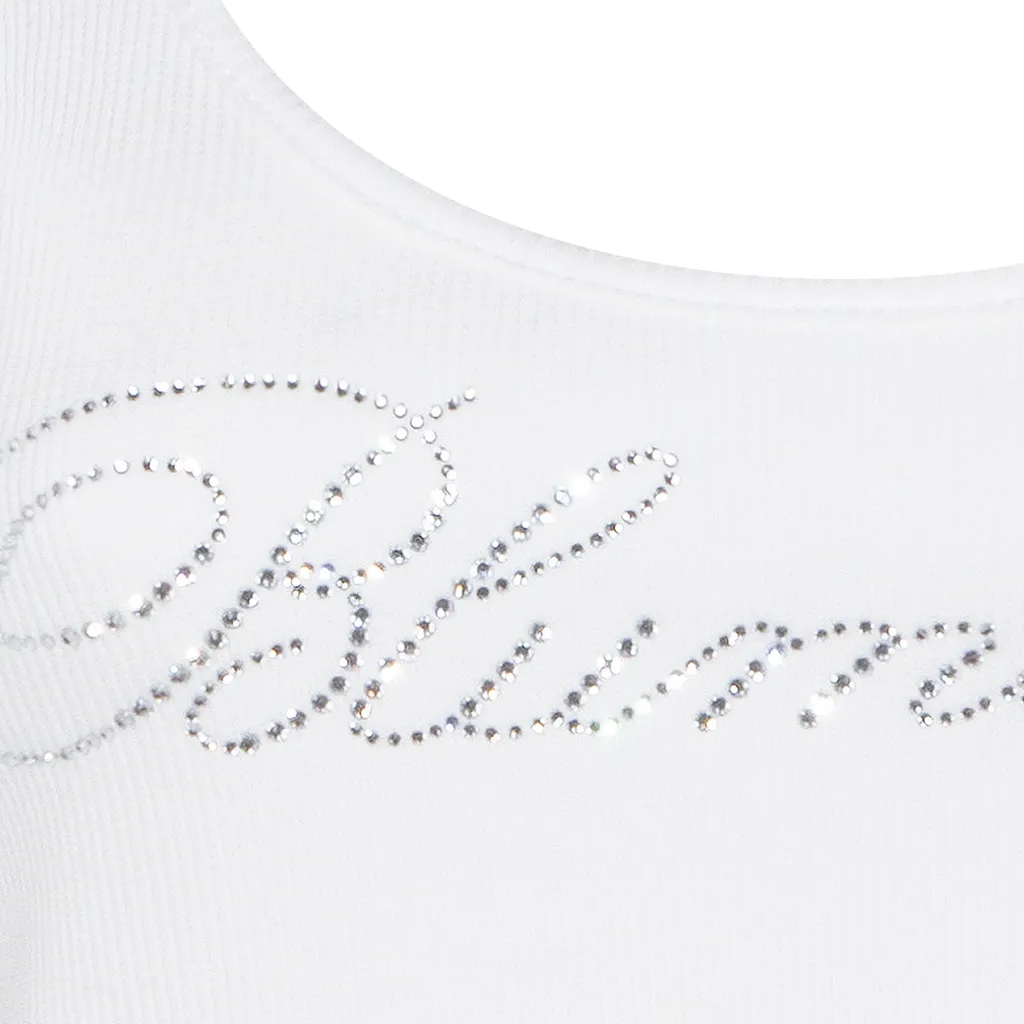 Blumarine Logo-Embellished Ribbed Top