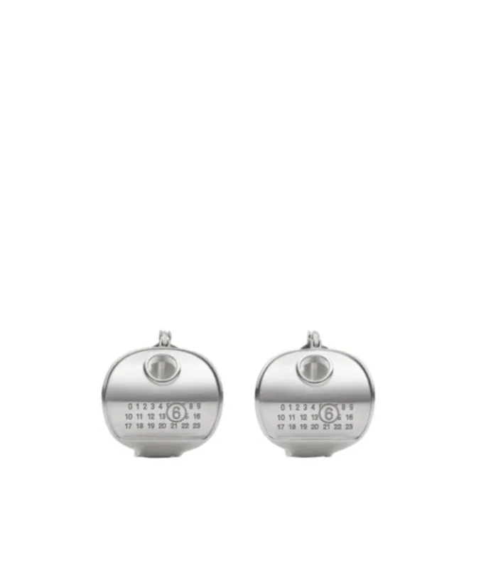 Mm6 Maison Margiela Logo Engraved Earrings