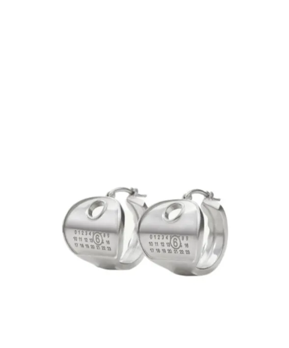 Mm6 Maison Margiela Logo Engraved Earrings