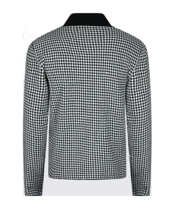 Jil Sander Houndstooth Pointed Collar Zip-Up Shirt