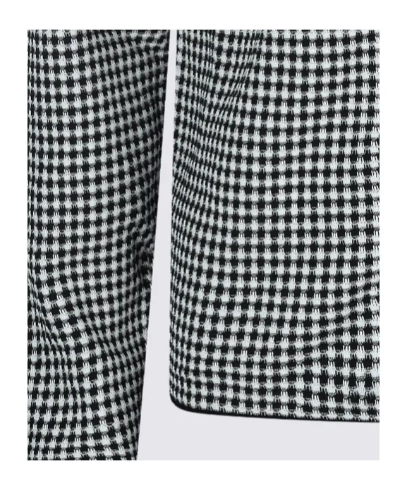 Jil Sander Houndstooth Pointed Collar Zip-Up Shirt