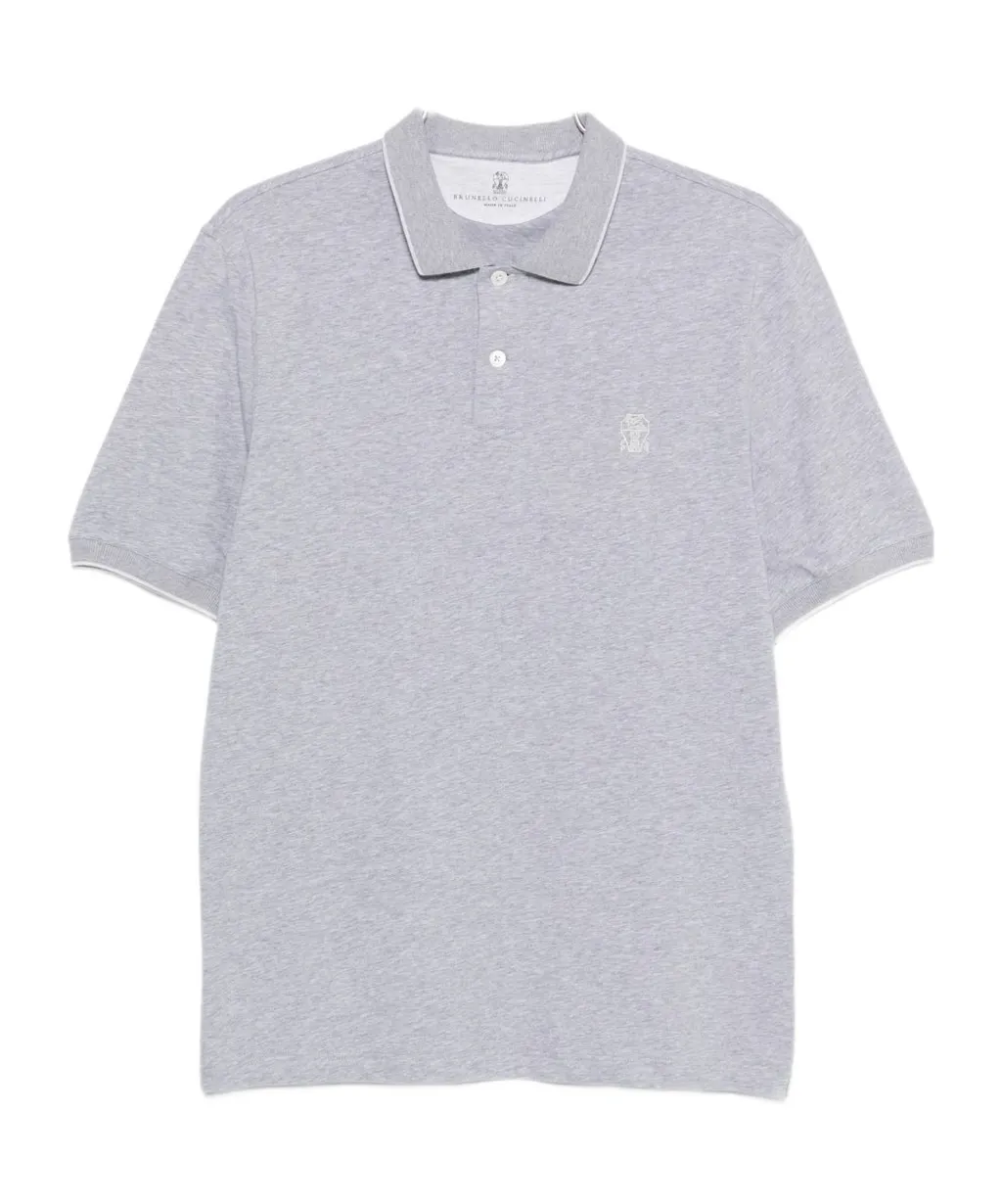 Brunello Cucinelli Logo-Embroidered Short-Sleeved Polo Shirt