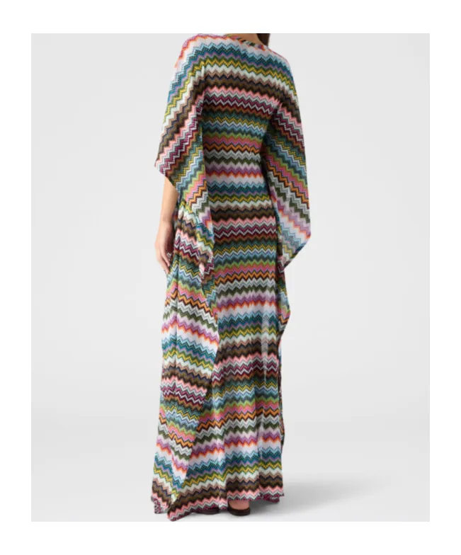 Missoni Micro Pixel-Effect Zigzag Pattern Long Caftan