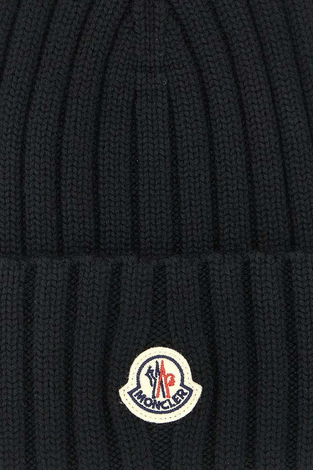 Moncler Logo Patch Ribbed Beanie