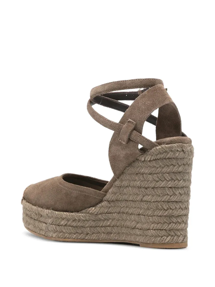Brunello Cucinelli Exquisite Lace-Up Wedge Espadrilles