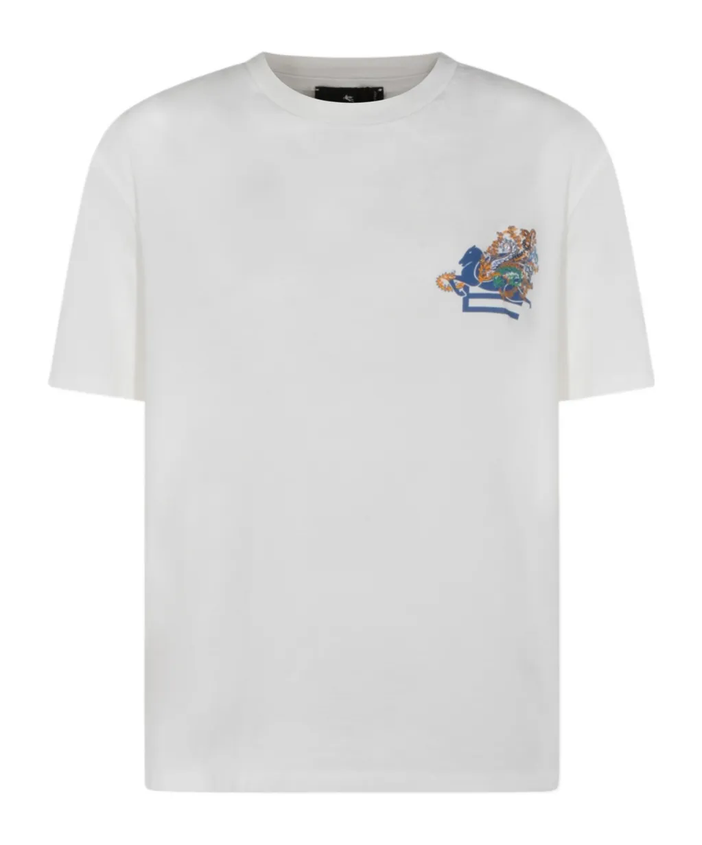 Etro Pegaso Embroidered Short-Sleeved T-Shirt