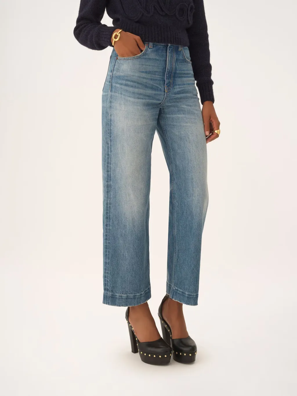 Chlo High-Waisted Cropped Jeans
