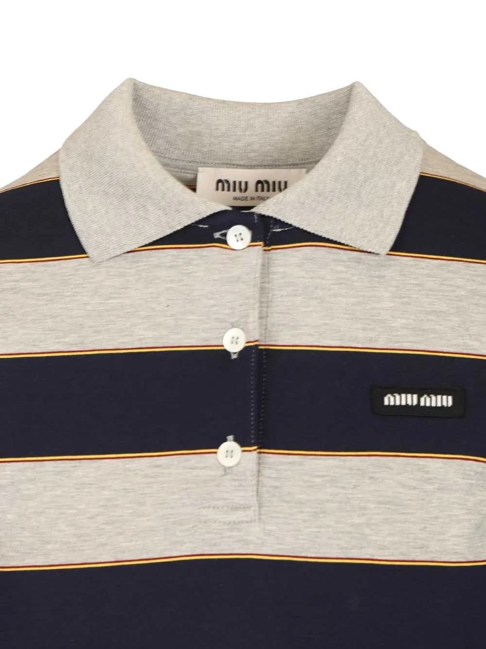 Miu Miu Short-Sleeved Striped Polo Shirt