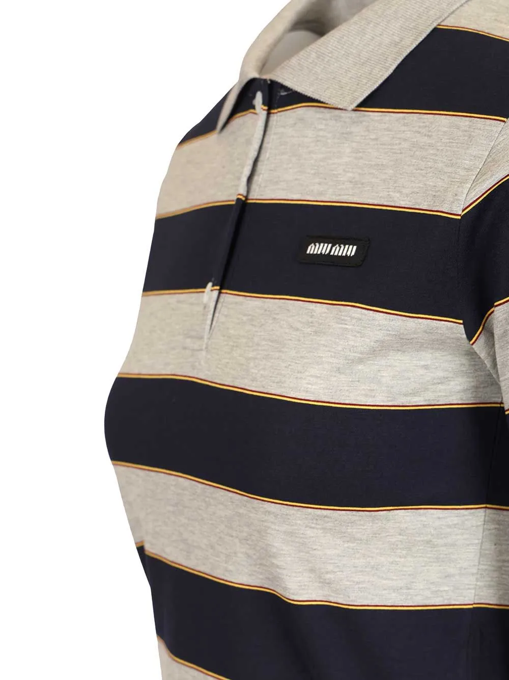 Miu Miu Short-Sleeved Striped Polo Shirt