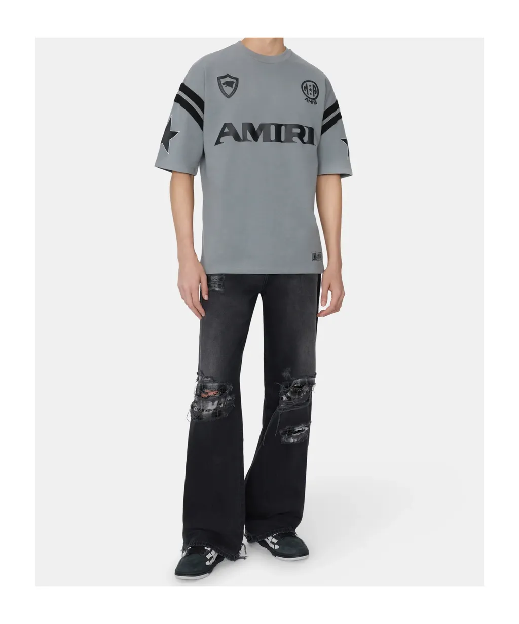 Amiri Flannel Repair Baggy Jeans