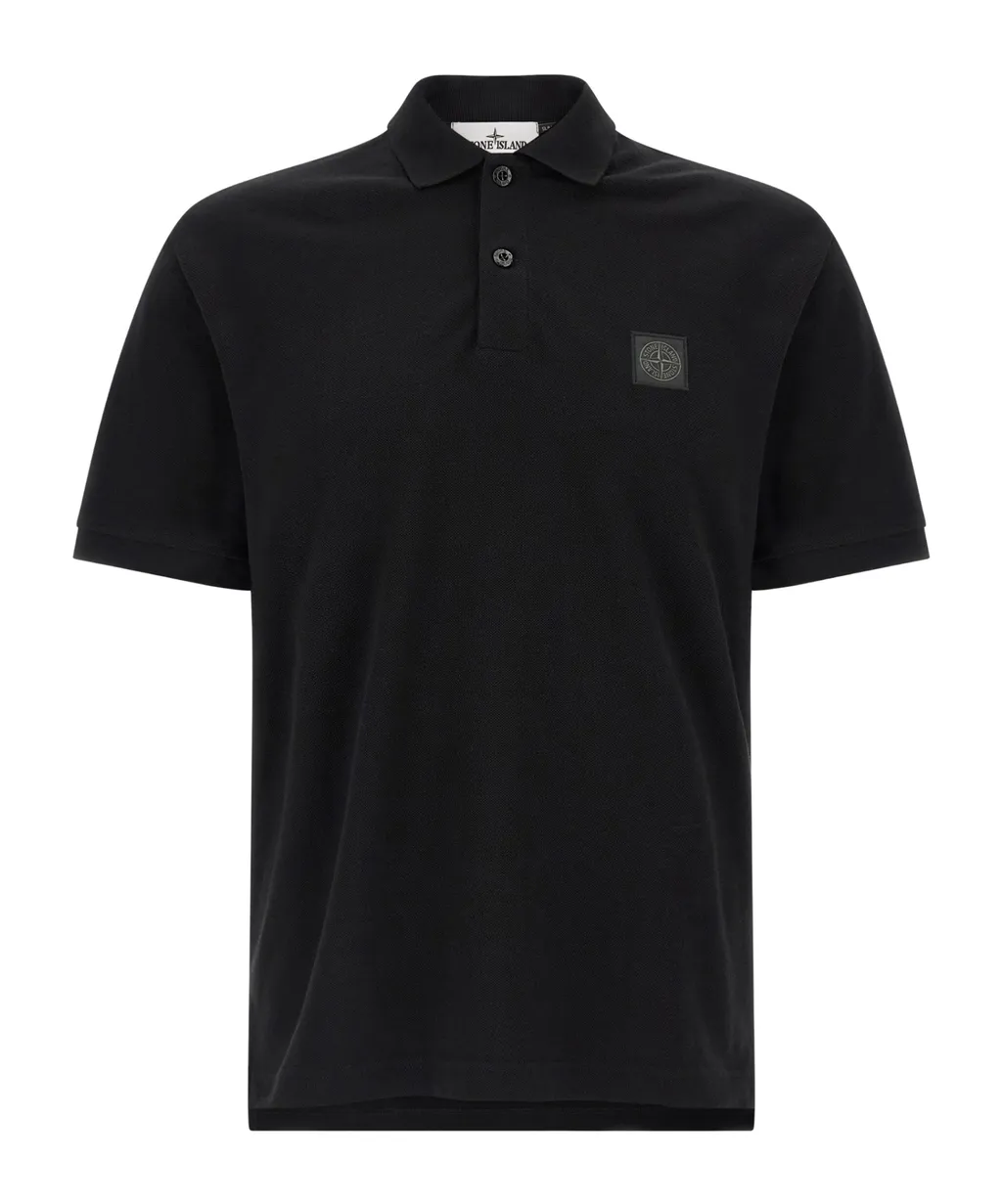 Stone Island Logo Patch Short Sleeved Polo Shirt