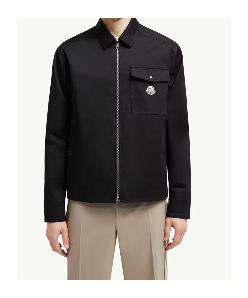 Moncler Zip-Up Gabardine Shirt Jacket