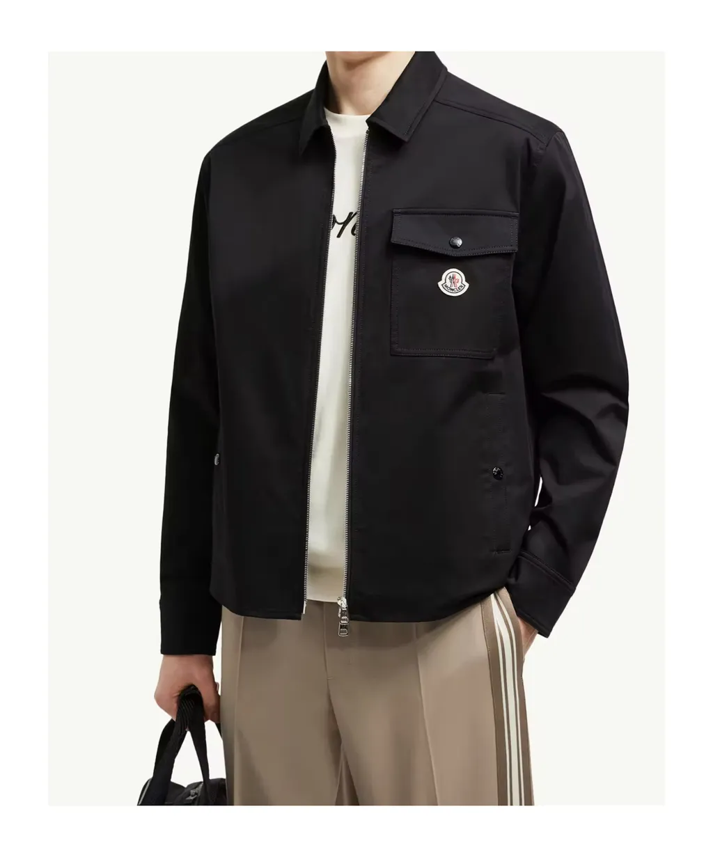 Moncler Zip-Up Gabardine Shirt Jacket