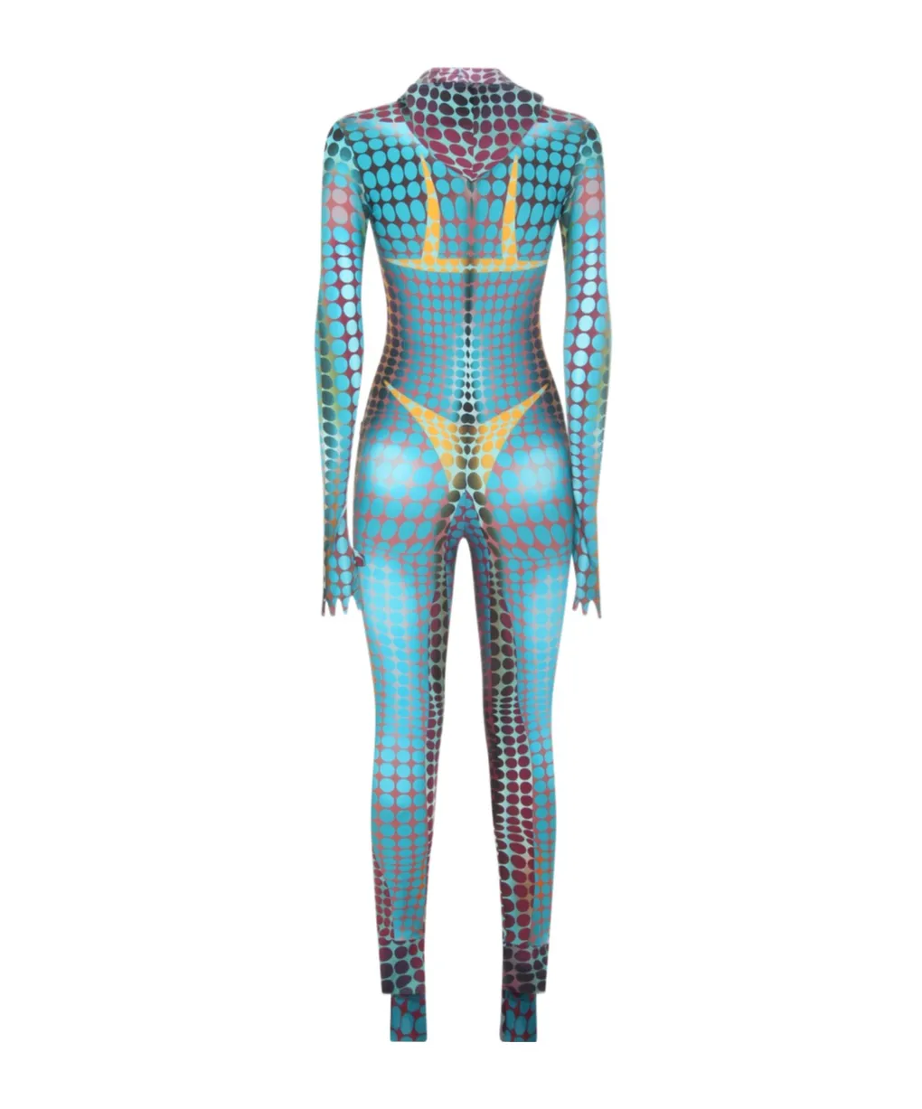 Printed Zipper Jumpsuit