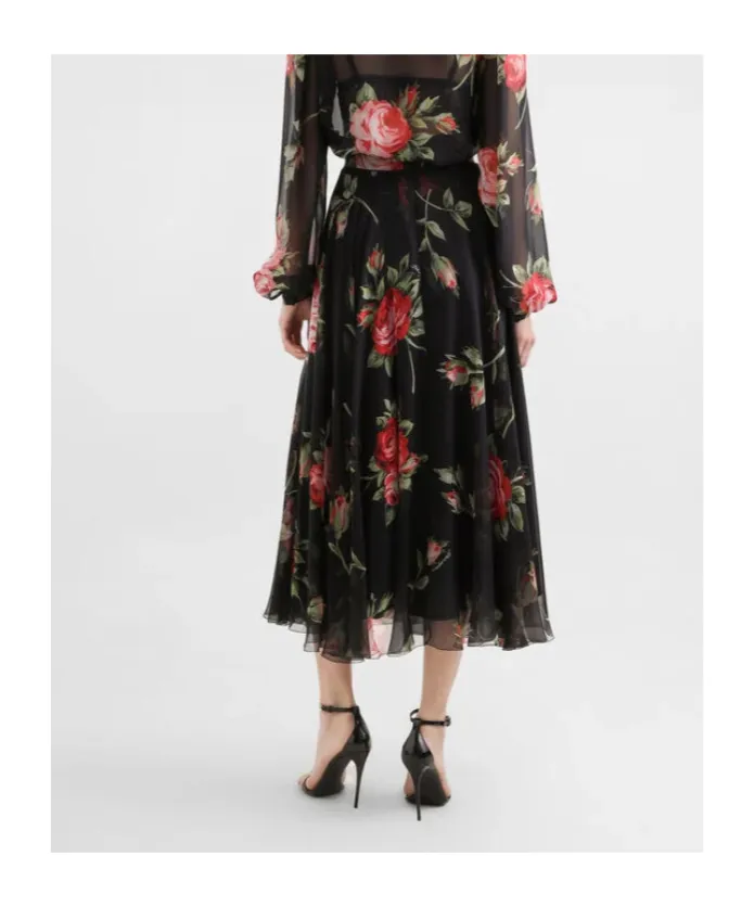 Dolce & Gabbana Floral Printed Midi Skirt