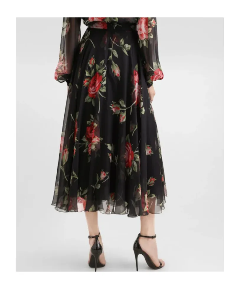 Dolce & Gabbana Floral Printed Midi Skirt