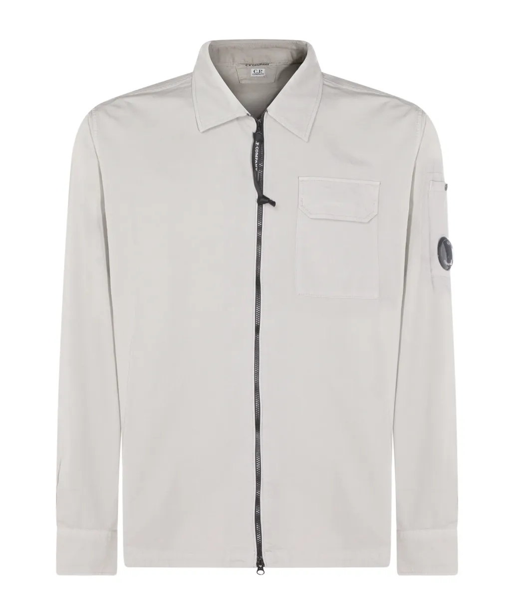 C.P. Company Logo Plaque Zipped Shirt