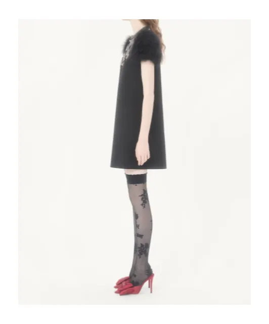 Embroidered-Hearts Mini Dress