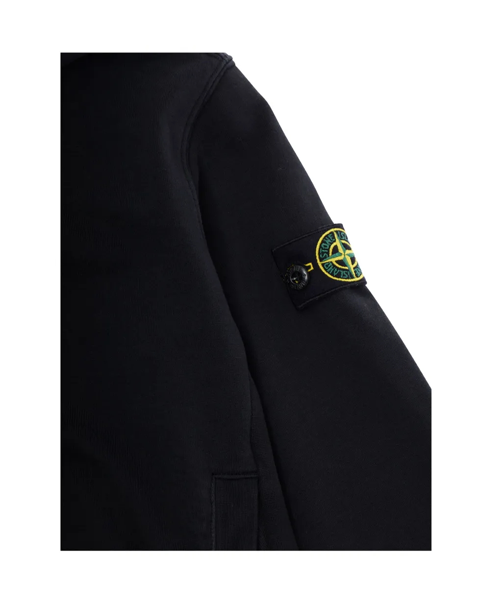 Stone Island Junior Long Sleeved Logo Patch Hoodie