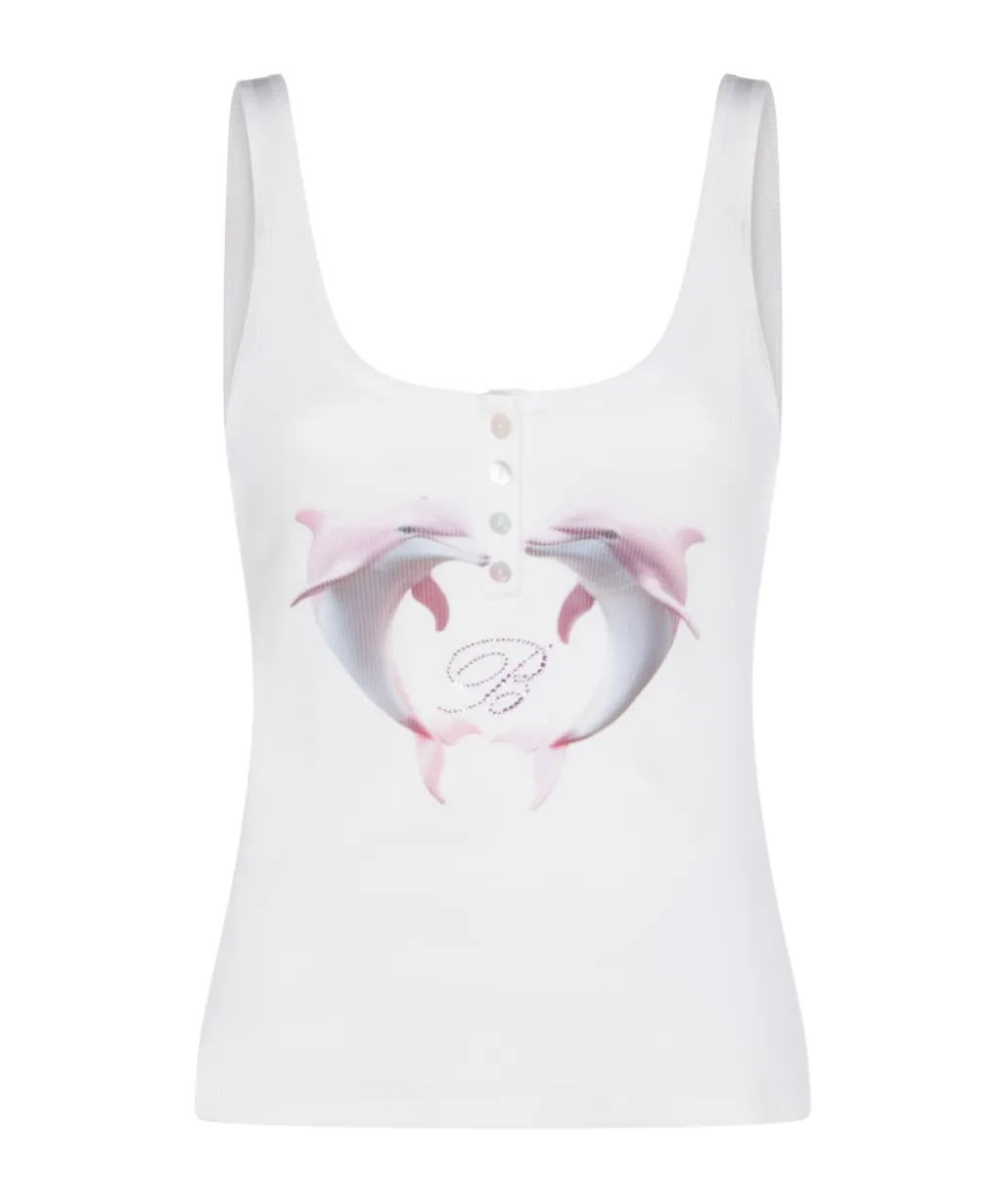 Blumarine Logo-Embellished Sleeveless Top