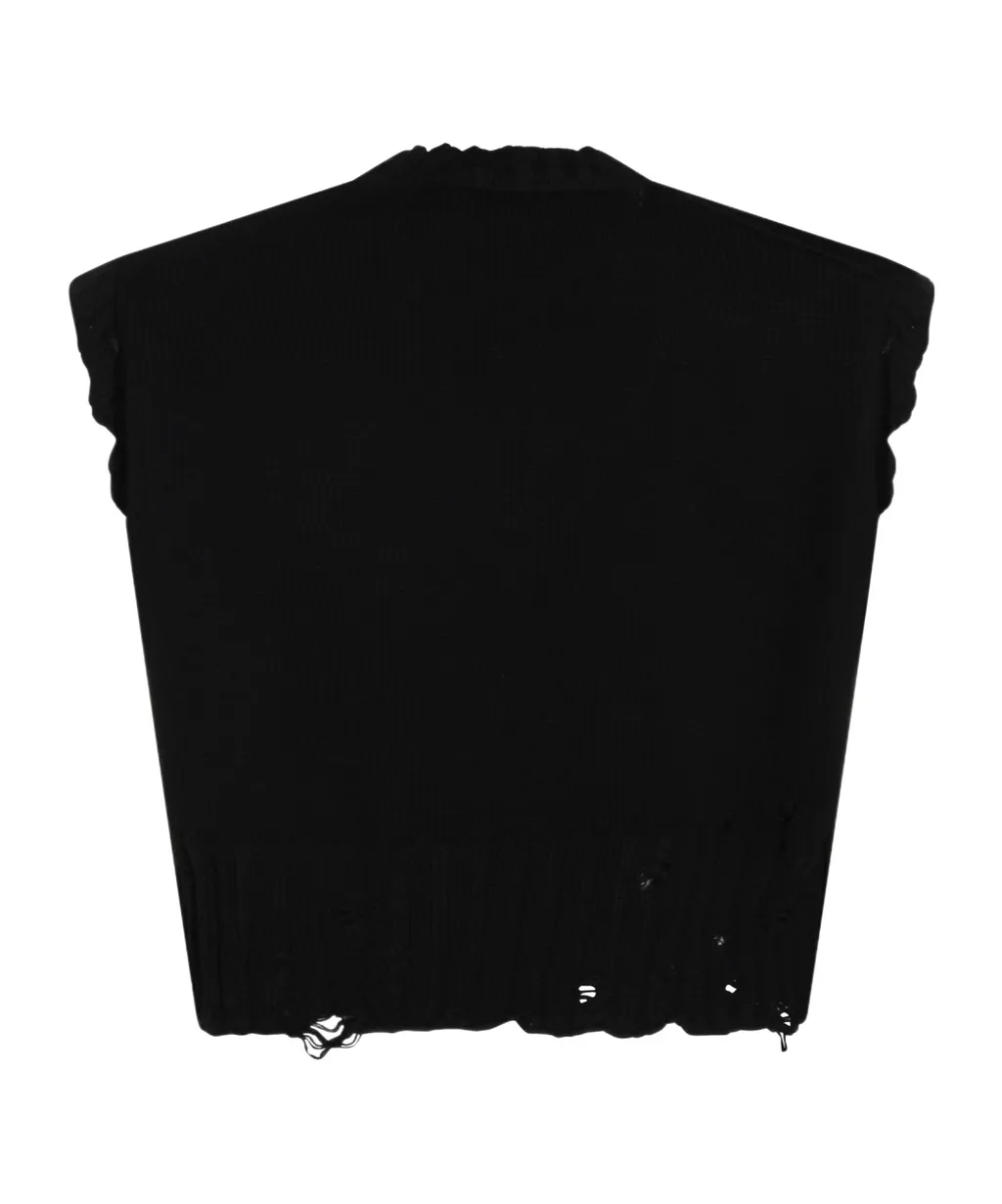 Marni Distressed-Effect V-Neck Knitted Vest