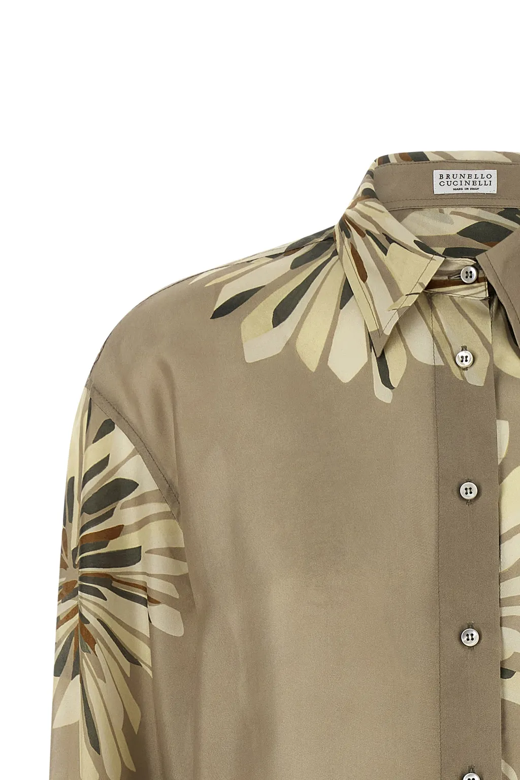 Brunello Cucinelli Floral Printed Long Sleeved Shirt