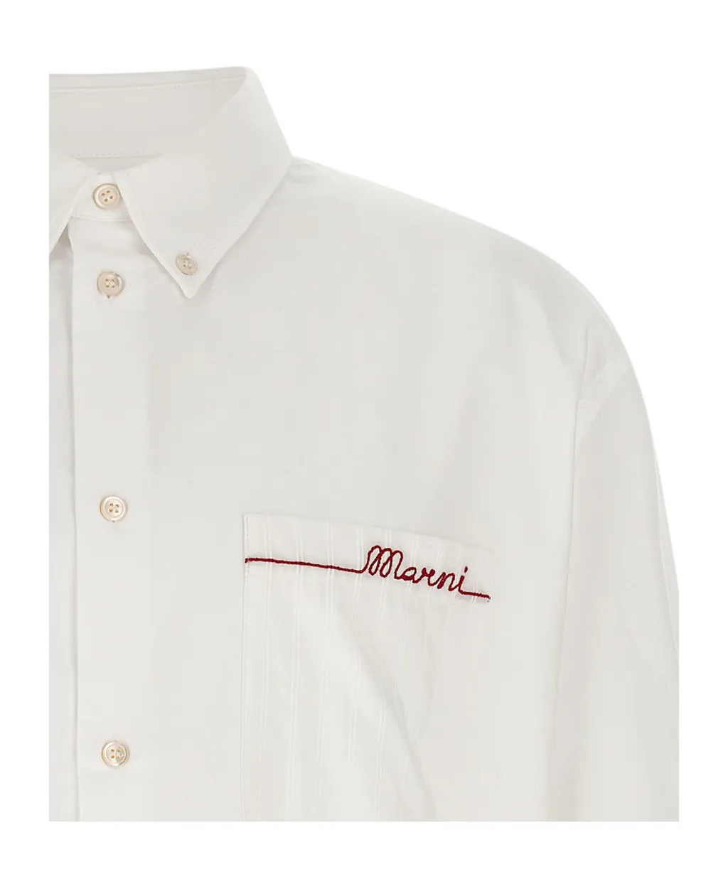 Marni Logo Embroidered Buttoned Shirt
