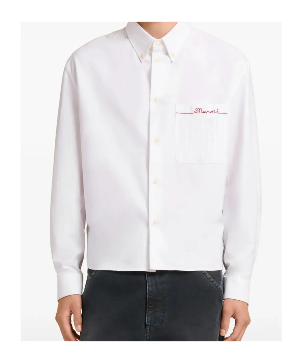 Marni Logo Embroidered Buttoned Shirt