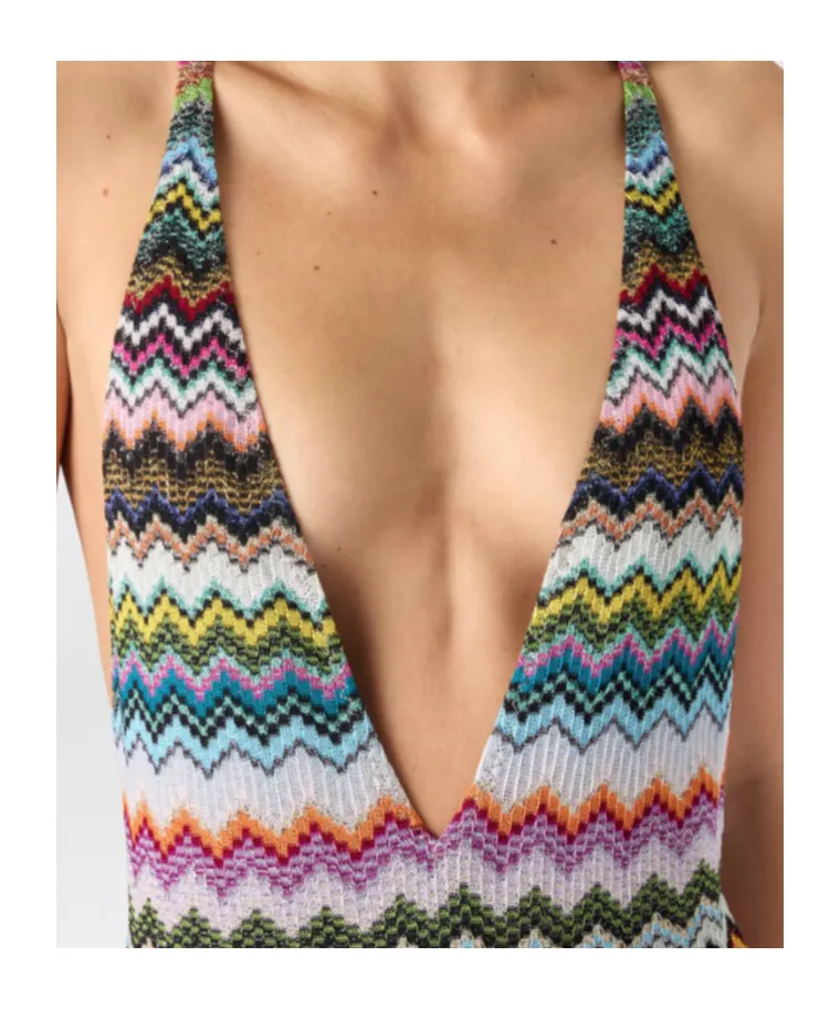 Missoni Pixel-Effect Zigzag Pattern One-Piece Swimsuit
