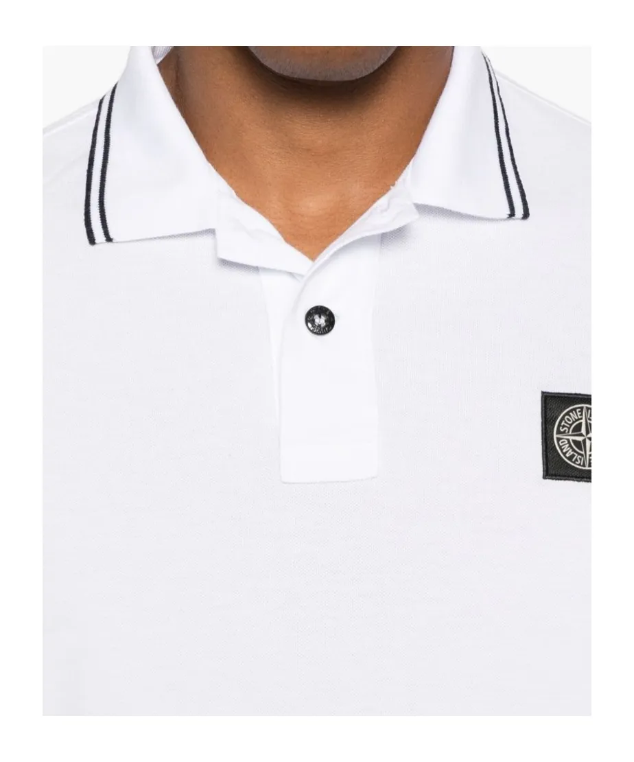 Stone Island Logo Patch Short-Sleeved Polo Shirt