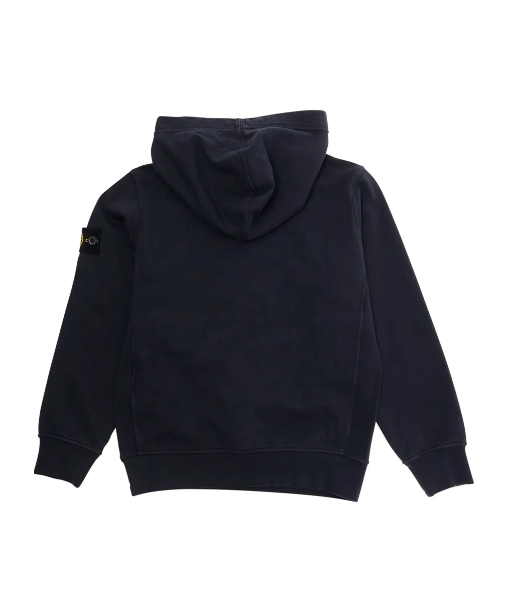 Stone Island Junior Long Sleeved Logo Patch Hoodie