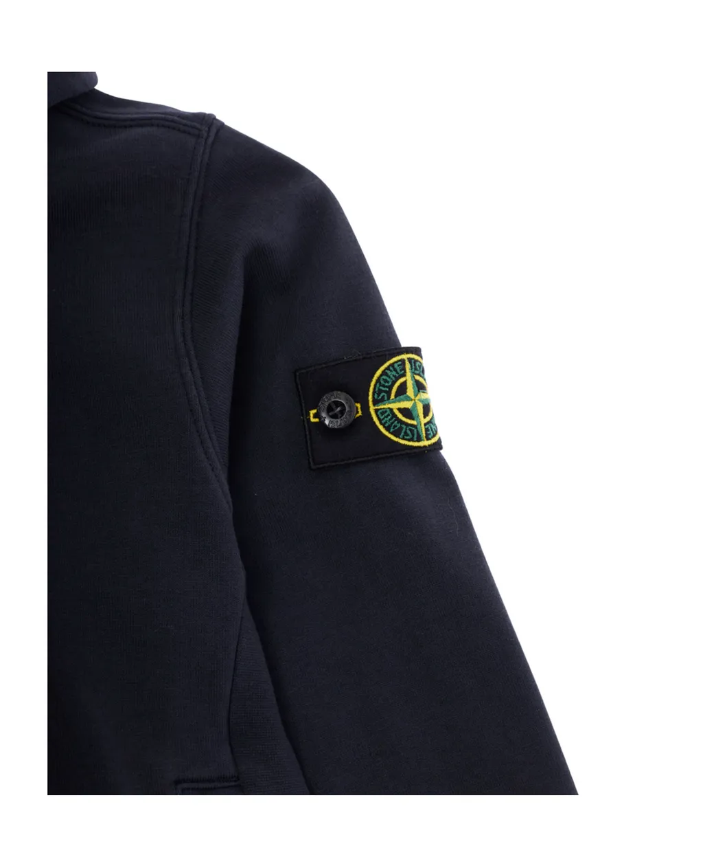 Stone Island Junior Long Sleeved Logo Patch Hoodie