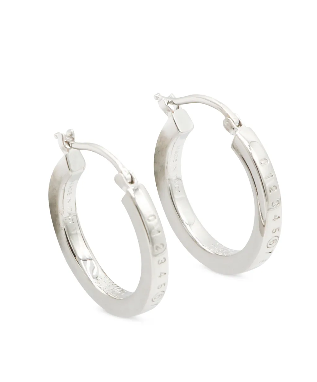Mm6 Maison Margiela Numeric Logo Engraved Hoop Earrings